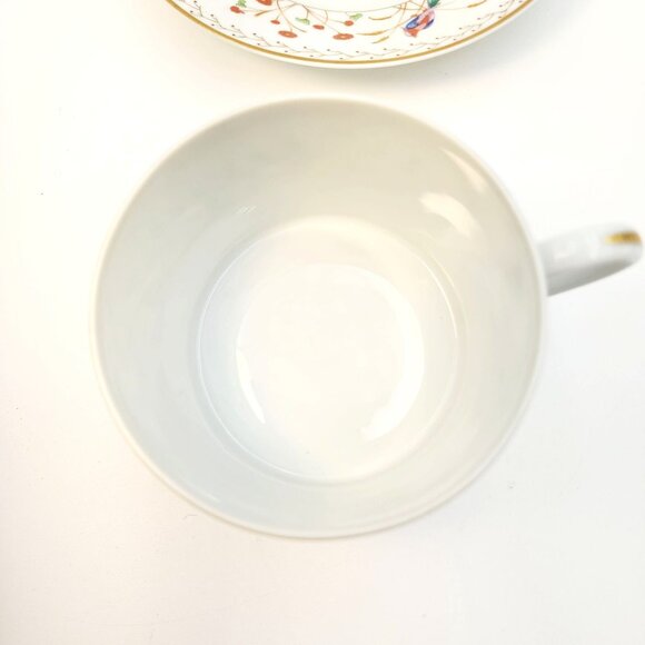 Tiffany & Co. Audubon Pattern Limoges France Flat Tea Cup & Saucer Gold Rim Hand - Picture 5 of 16